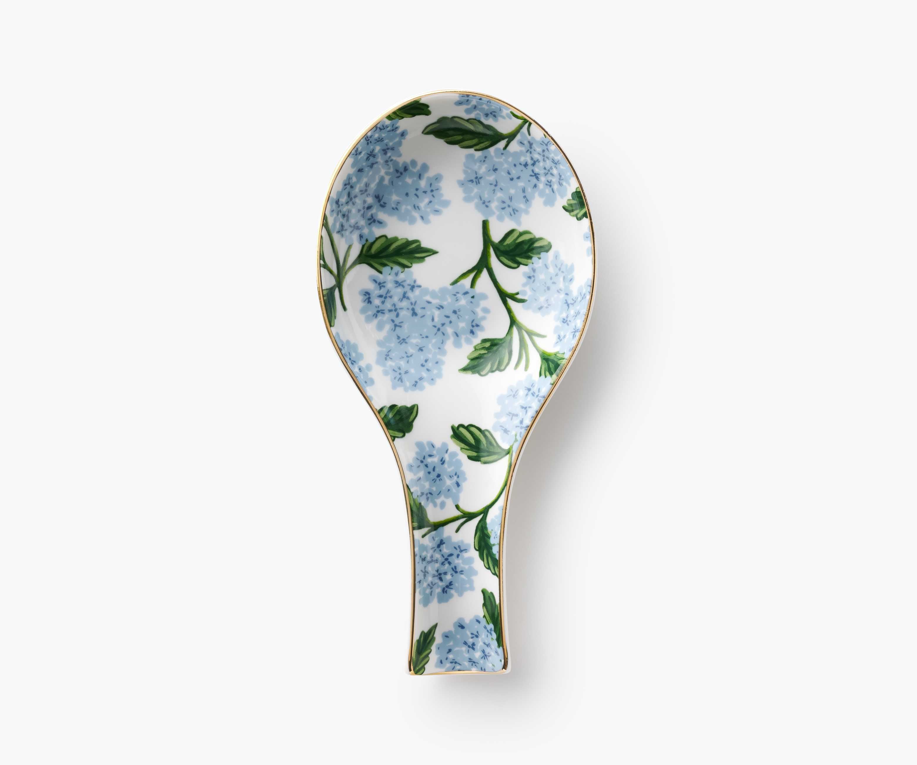 Porcelain Spoon Rest - Hydrangea